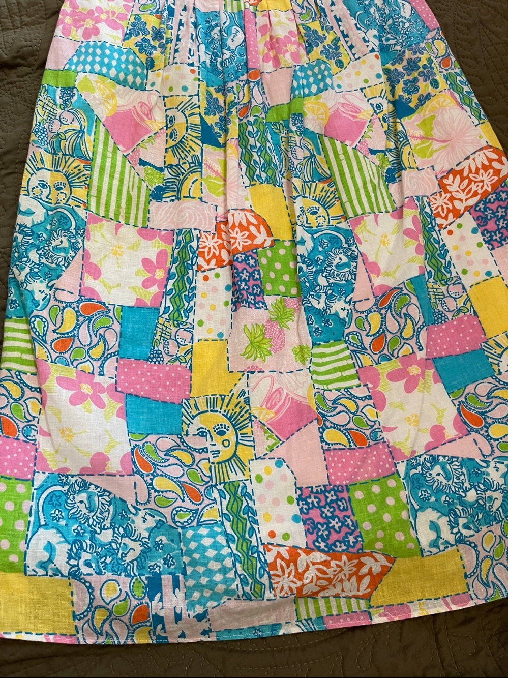 Lilly Pulitzer LOCO Pink Patchwork Bustier Sundress BOLD FUNKY FUN - Picture 3 of 4